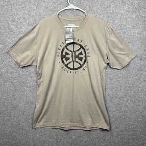 NBA Detroit Pistons Detail Threads Shirt Mens XL Tan Respect The Code 313 Logo